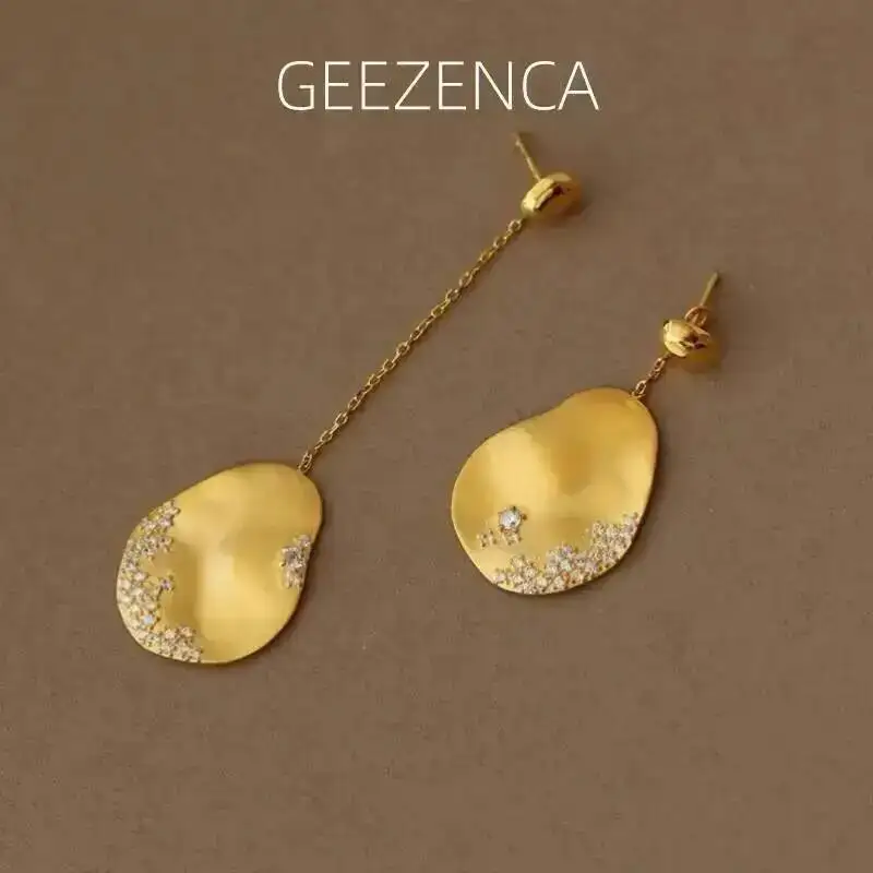 GEEZENCA 925 Sterling Silver Asymmetric Long Dangle Earring Zircon Irregular Geometric Personalized Women's Earrings
GEEZENCA 925 Sterling Silver Asymmetric Long Dangle Earring Zircon Irregular Geometric Personalized Women's Earrings