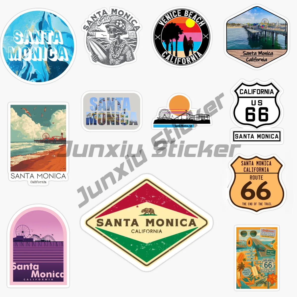 Santa Monica, California, USA, Los Angeles, Coastal City Resort Stickers Vinyl PVC Self-adhesive Decoration Waterproof Decals
Santa Monica, California, USA, Los Angeles, Coastal City Resort Stickers Vinyl PVC Self-adhesive Decoration Waterproof Decals