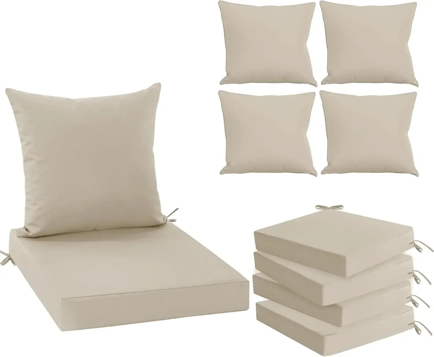 Outdoor Chair Cushions Set of 4, Waterproof Backrest and Deep Seat Cushion Set for Patio Furniture, Outdoor Sofa Replacement
Outdoor Chair Cushions Set of 4, Waterproof Backrest and Deep Seat Cushion Set for Patio Furniture, Outdoor Sofa Replacement