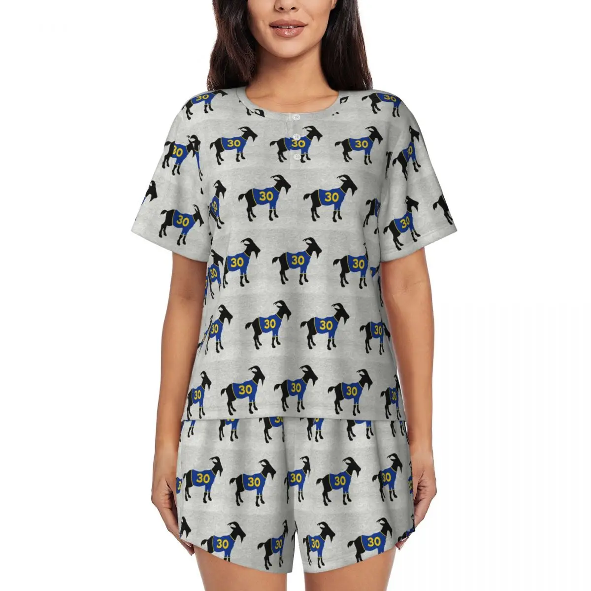 Steph Curry Goat Round Neck Short Sleeves Nightdress for Sleeping Sleepshirts Women Loose Pajama Set Short Pants
Steph Curry Goat Round Neck Short Sleeves Nightdress for Sleeping Sleepshirts Women Loose Pajama Set Short Pants