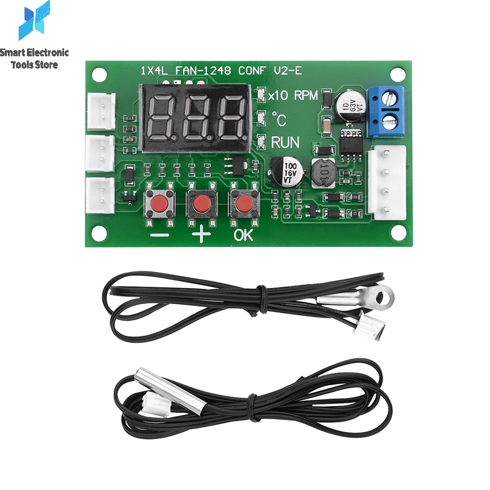 DC 12 В 24 В 48 В 5A 4-проводной светодиодный цифровой дисплей ШИМ-регулятор скорости двигателя вентилятора Регулятор контроля температуры Поддержка вентилятора EC EBM 
DC 12 В 24 В 48 В 5A 4-проводной светодиодный цифровой дисплей ШИМ-регулятор скорости двигателя вентилятора Регулятор контроля температуры Поддержка вентилятора EC EBM