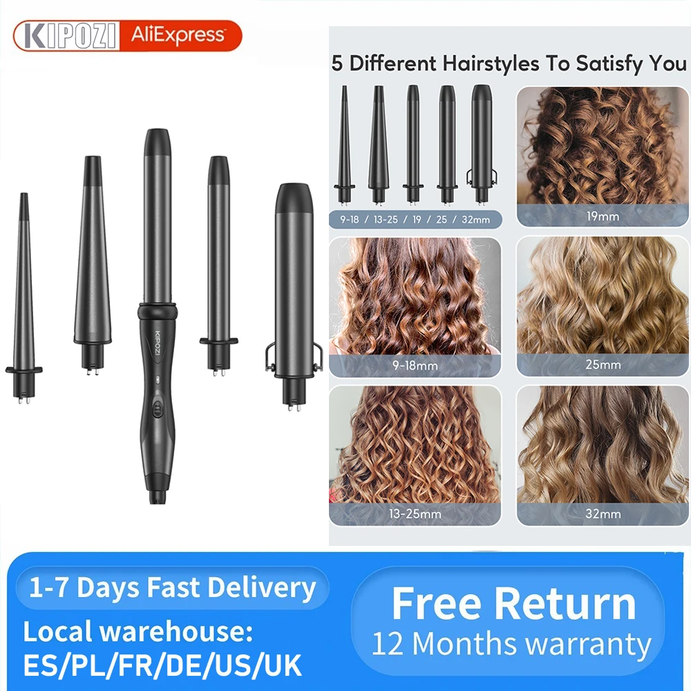KIPOZI Professional Curling Iron 5-in-1 Hair Tools Instant Heating Electric Curling Iron Hot Air Brush Ceramic Barrels for Woman
KIPOZI Professional Curling Iron 5-in-1 Hair Tools Instant Heating Electric Curling Iron Hot Air Brush Ceramic Barrels for Woman
