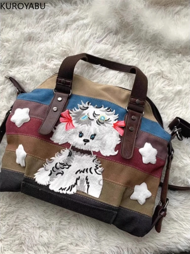 Vintage Women Shoulder Bags Canvas Tote Handbag Large Capacity Crossbody Bag Striped Trendy Messenger Bag Casual Cat Print Bag
Vintage Women Shoulder Bags Canvas Tote Handbag Large Capacity Crossbody Bag Striped Trendy Messenger Bag Casual Cat Print Bag