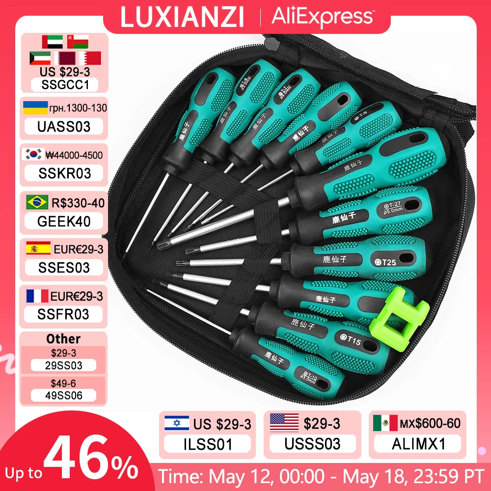 LUXIANZI Torx Screwdriver Set Hand Multi-tool Kit Magnetic Bit Insulated Handle Screw Driver Repair Tools For Home Manual
LUXIANZI Torx Screwdriver Set Hand Multi-tool Kit Magnetic Bit Insulated Handle Screw Driver Repair Tools For Home Manual