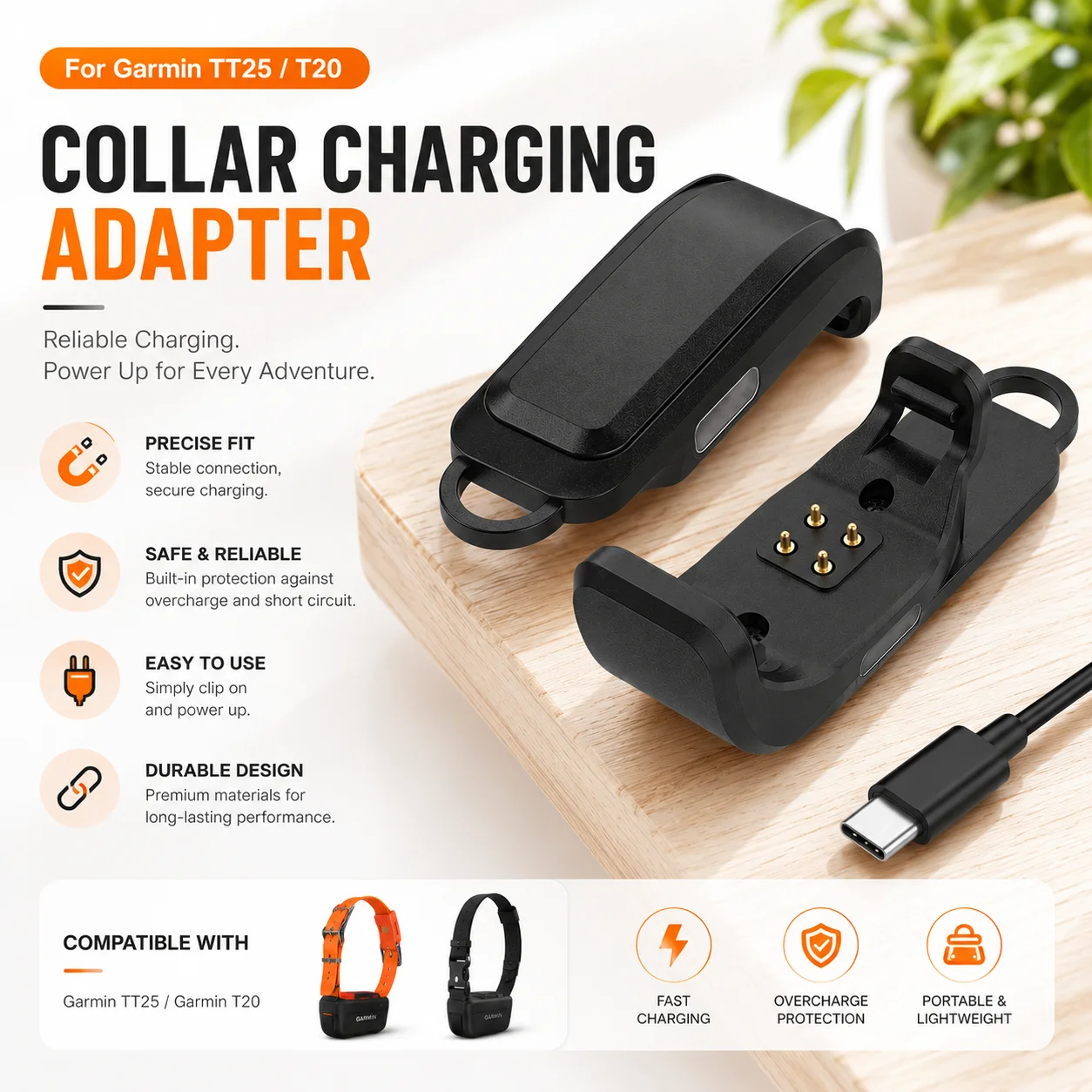 For Garmin Pet dog collar charger For Garmin TT25/T20 pet tracker Anti-Lost Device,1PCS Pet collar charger Type-C Input
For Garmin Pet dog collar charger For Garmin TT25/T20 pet tracker Anti-Lost Device,1PCS Pet collar charger Type-C Input