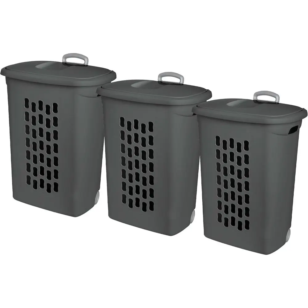 3-Pack Rolling Laundry Baskets - Durable Plastic Hamper with Lid and Handle for Home, Apartment, Dorm
3-Pack Rolling Laundry Baskets - Durable Plastic Hamper with Lid and Handle for Home, Apartment, Dorm
