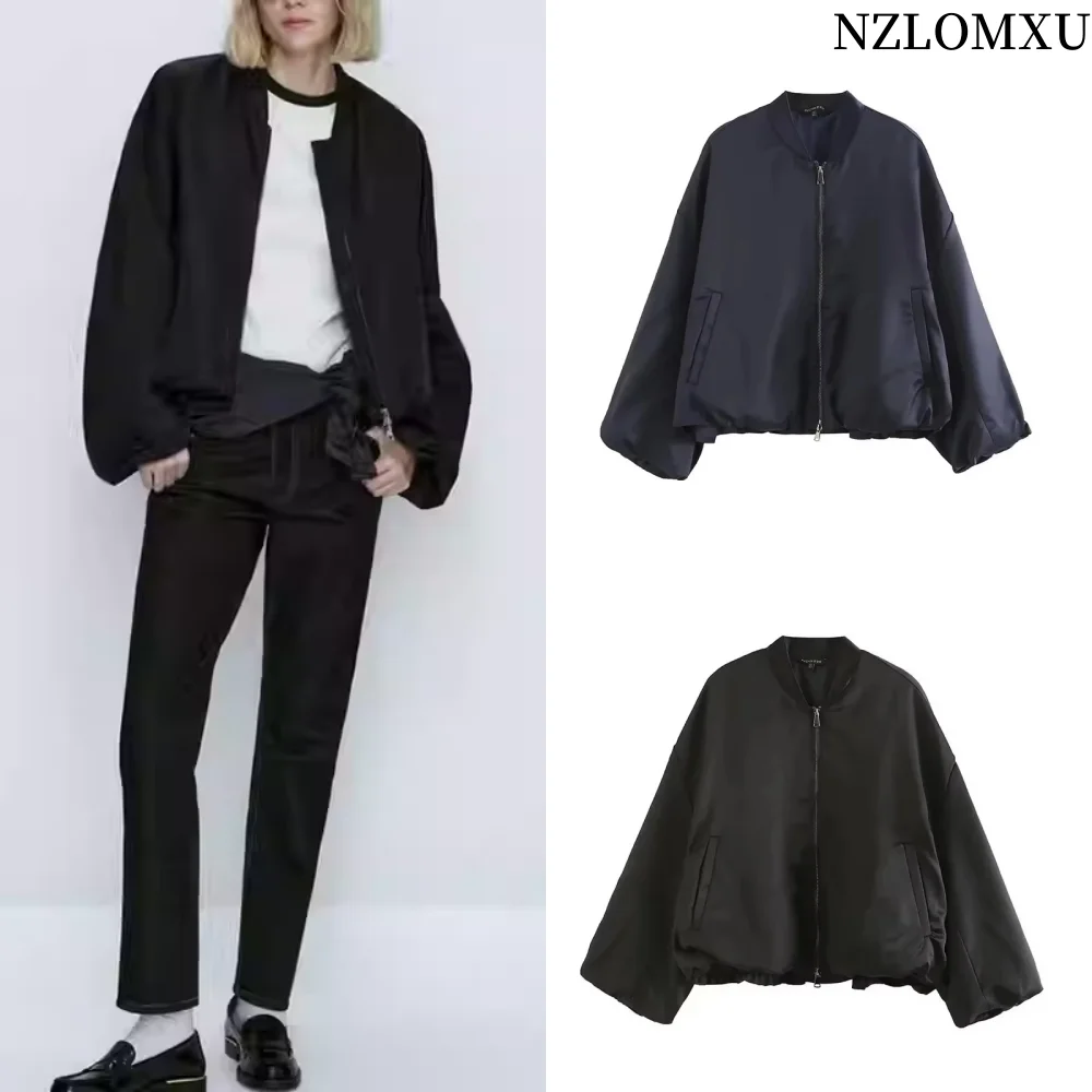 Spring Fashion Women Loose Bomber Jacket Two Way Zippers Long Sleeve Casual Coat Vintage Female Oversize Top
Spring Fashion Women Loose Bomber Jacket Two Way Zippers Long Sleeve Casual Coat Vintage Female Oversize Top