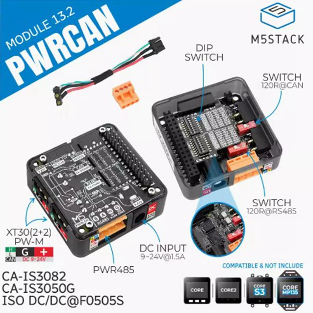 M5Stack PwrCAN Module13.2 Multi functional communication module dual channel CAN One Channel RS485
M5Stack PwrCAN Module13.2 Multi functional communication module dual channel CAN One Channel RS485