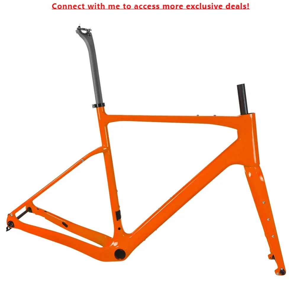 AIRWOLF New Full Carbon Road Bike Frame 49-58CM Size Thru-Axle Disc Brake 142*12MM Carbon Road Frame 700*45C Gravel Bike Frame
AIRWOLF New Full Carbon Road Bike Frame 49-58CM Size Thru-Axle Disc Brake 142*12MM Carbon Road Frame 700*45C Gravel Bike Frame