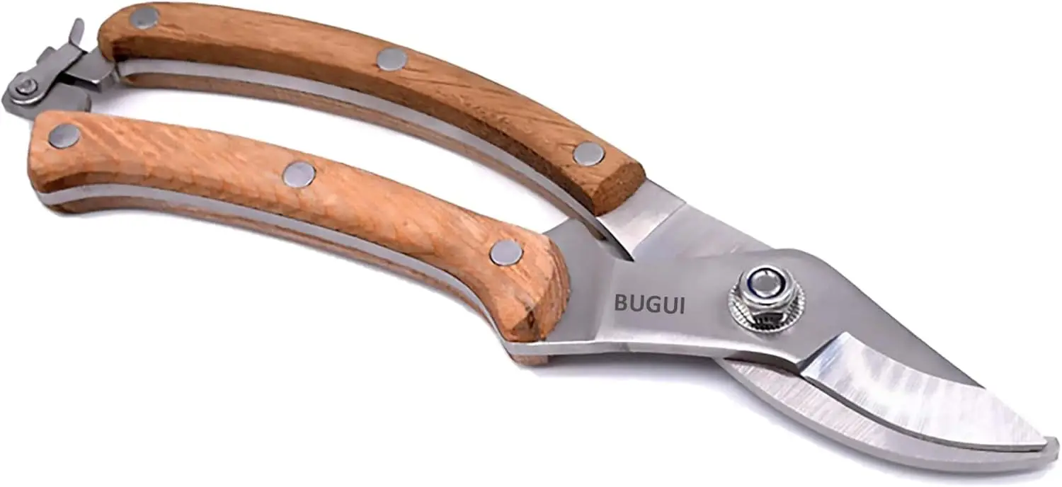 Professional Pruning Shears, SK-5 Steel Blade, 1-Inch Cut, Ergonomic Wood Handle, 8 Inch
Professional Pruning Shears, SK-5 Steel Blade, 1-Inch Cut, Ergonomic Wood Handle, 8 Inch