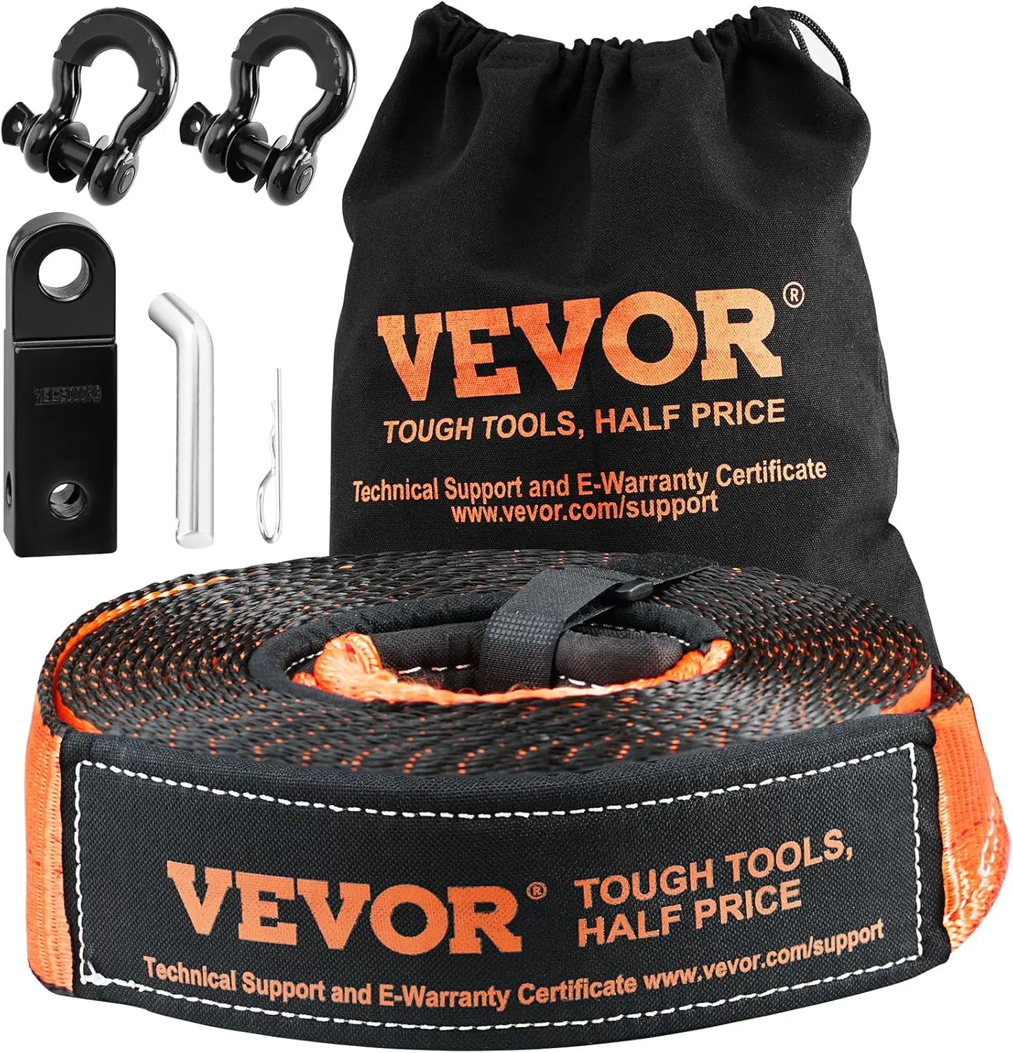 Heavy-Duty 3"x30' Tow Strap Kit with 44,092 lbs Shackles & Bag for ATV Jeep Truck Recovery
Heavy-Duty 3"x30' Tow Strap Kit with 44,092 lbs Shackles & Bag for ATV Jeep Truck Recovery