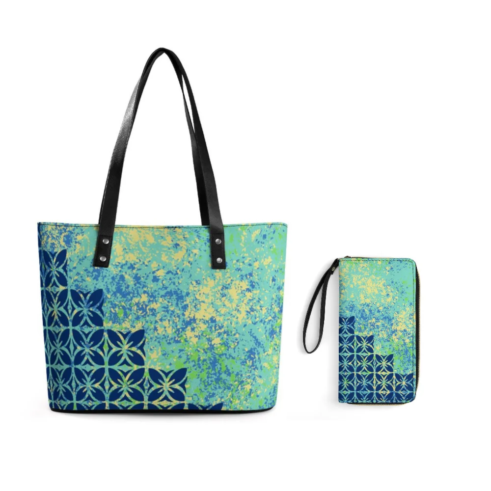 High Quality Leather Handbag Custom Patterned Polynesian Women'S Handbag Organizer Purse 2-Piece Set
High Quality Leather Handbag Custom Patterned Polynesian Women'S Handbag Organizer Purse 2-Piece Set