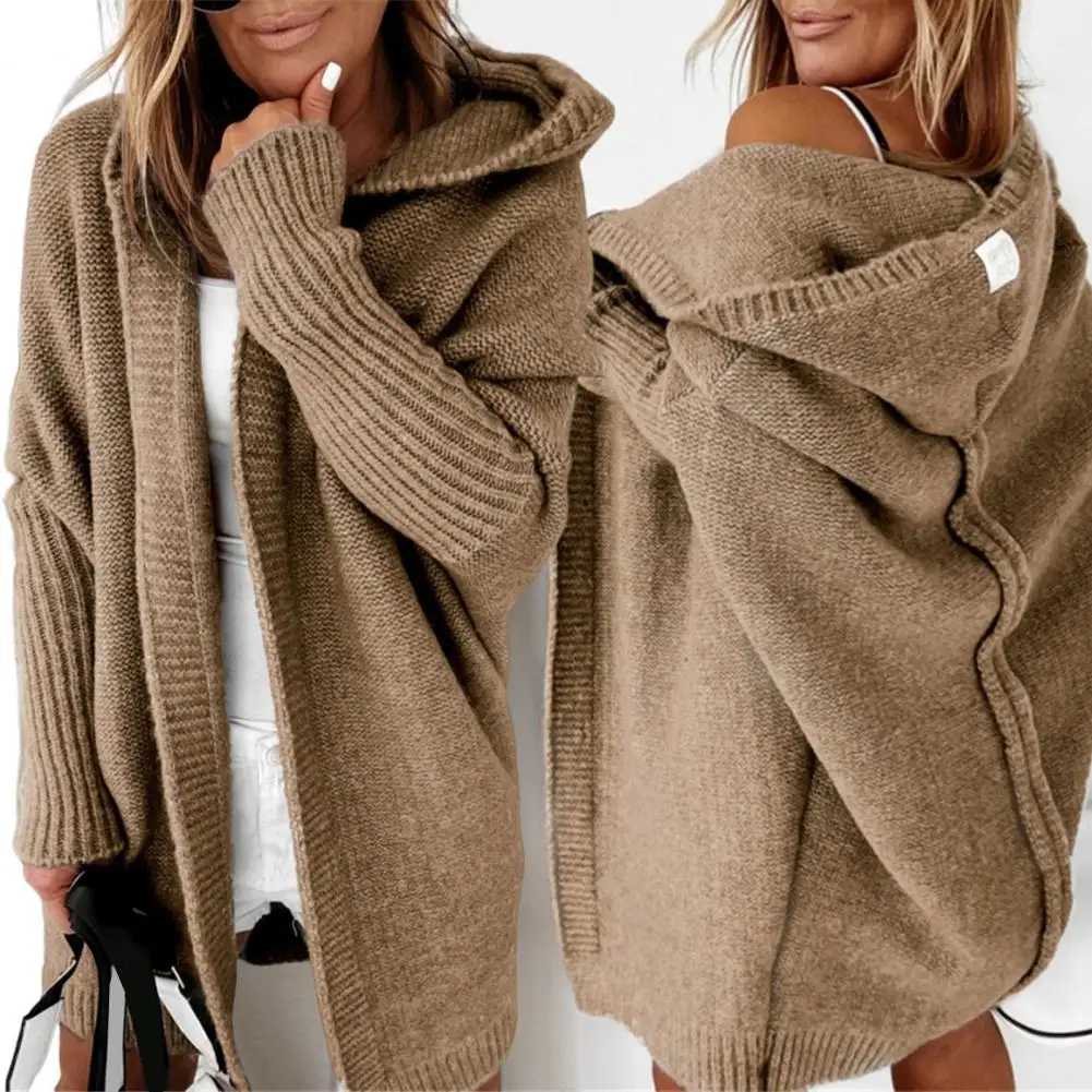 Women Sweater Coat Hooded Long Sleeve Ribbed Cuffs Open Front Knitting Coat Solid Color Mid-length Sweater Cardigan 50
Women Sweater Coat Hooded Long Sleeve Ribbed Cuffs Open Front Knitting Coat Solid Color Mid-length Sweater Cardigan 50