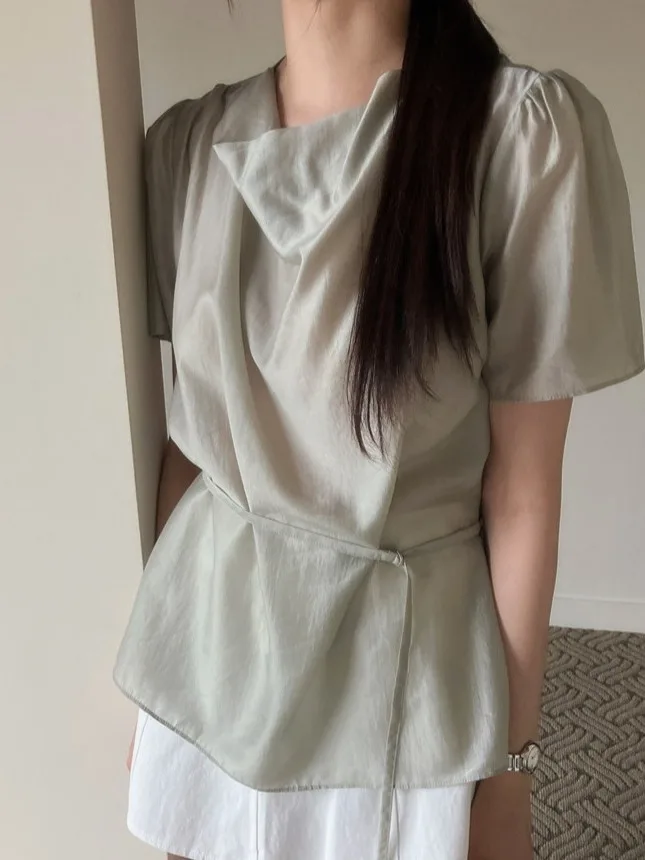 Ele Gentle Wind Women's irt Chic Summer Faion High Waist ort Sve Tie Ne Trendy Top Fem Lace Chiffon Blouse
Ele Gentle Wind Women's irt Chic Summer Faion High Waist ort Sve Tie Ne Trendy Top Fem Lace Chiffon Blouse