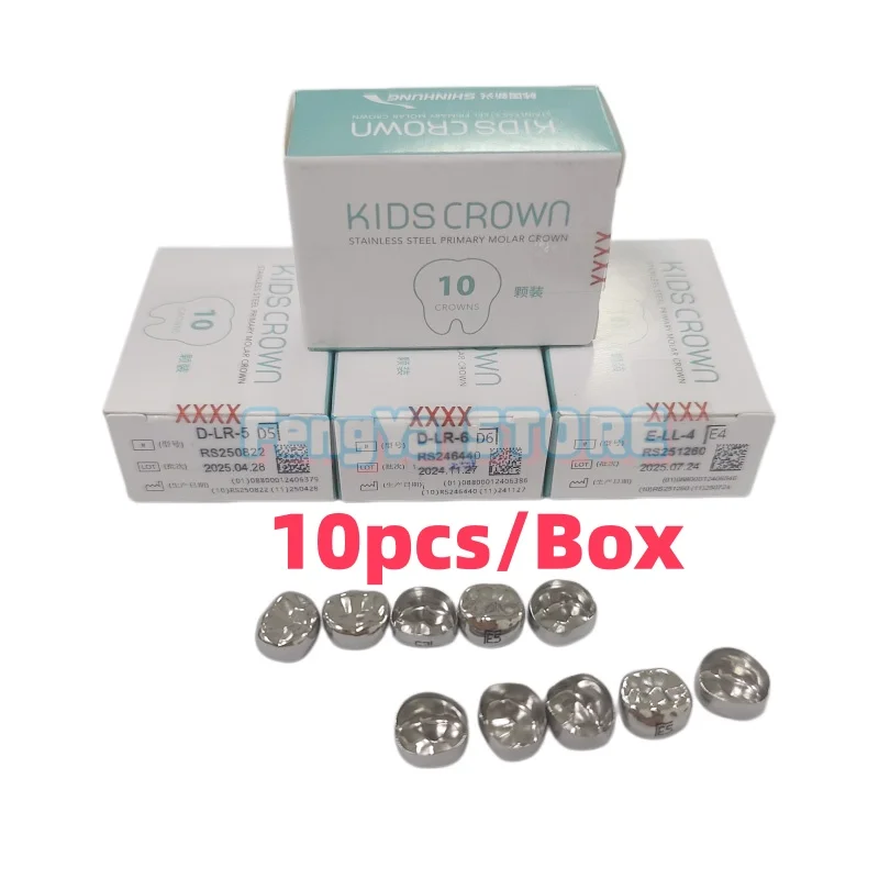 10Pcs/Box SHINHUNG Dental Kids Primary Molar Crowns Stainless Steel Preformed Crown UL-UR-LL-LR Pediatric 1st 2nd Molar Crown
10Pcs/Box SHINHUNG Dental Kids Primary Molar Crowns Stainless Steel Preformed Crown UL-UR-LL-LR Pediatric 1st 2nd Molar Crown