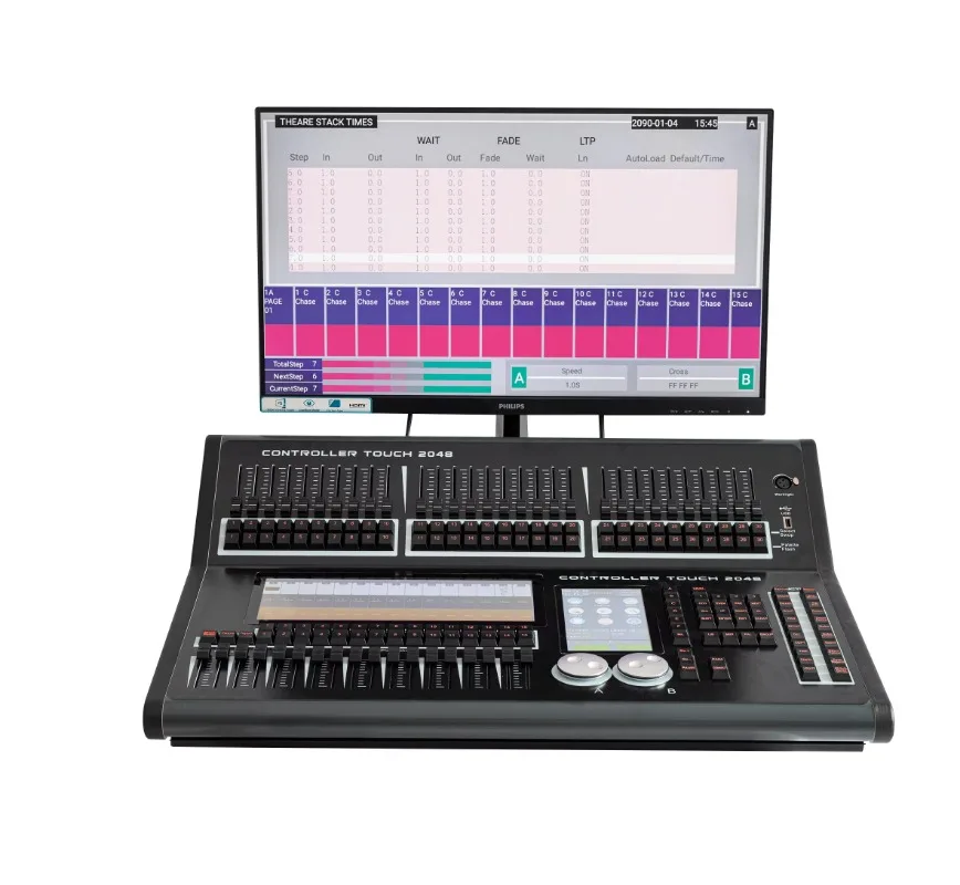 2025 Latest Design 12-Inch Capacitive Touch Screen Manual 2048 DMX Channels Stage Lighting Console for Stage DJ Party
2025 Latest Design 12-Inch Capacitive Touch Screen Manual 2048 DMX Channels Stage Lighting Console for Stage DJ Party