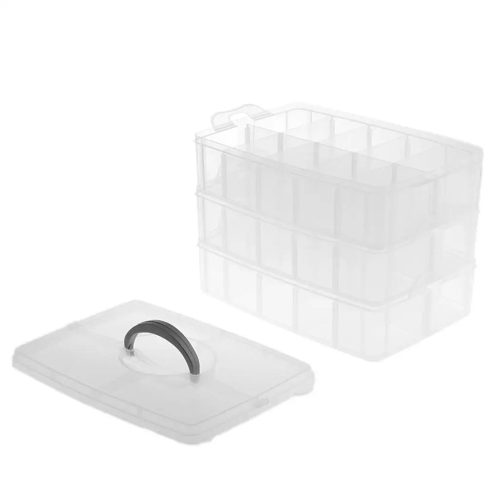 Household Medicine Storage Box Case Clear Plastic Organizer with 30 Slots for Crafts and Accessories
Household Medicine Storage Box Case Clear Plastic Organizer with 30 Slots for Crafts and Accessories