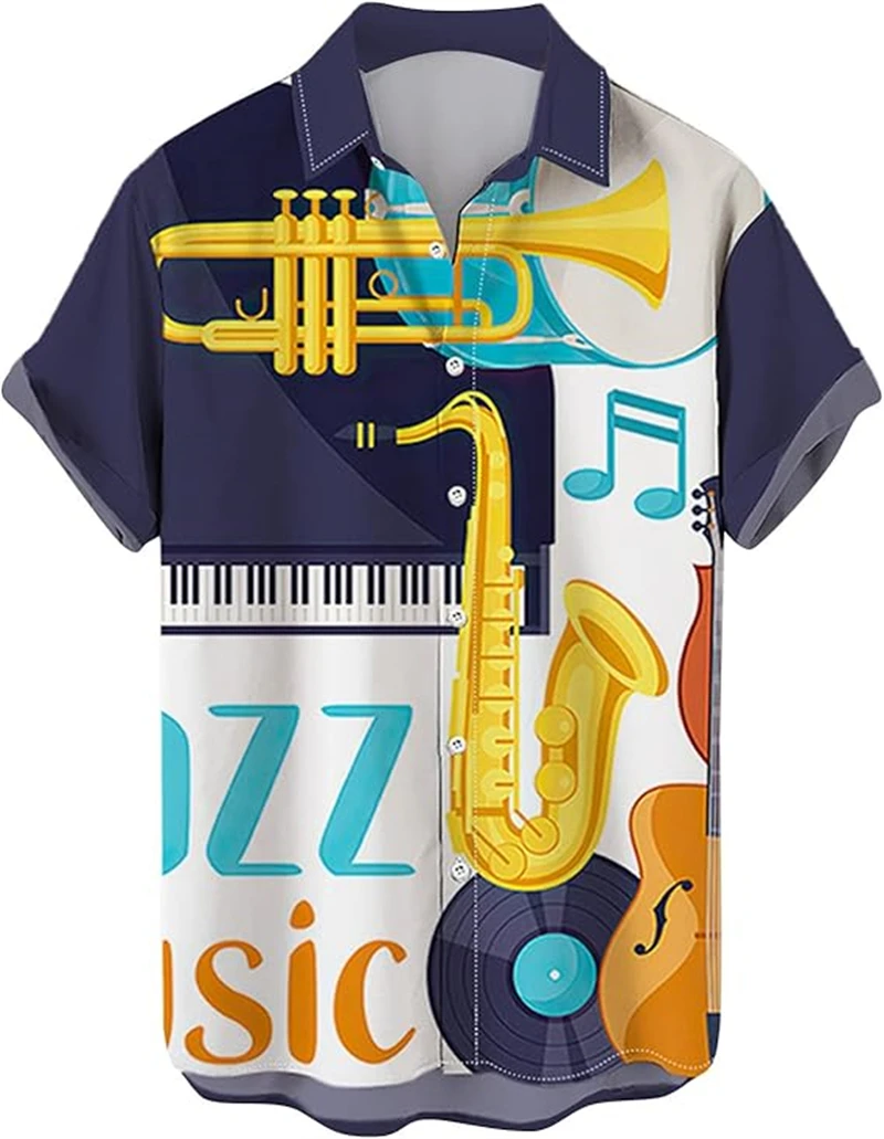 Мужские рубашки с 3D-принтом в виде нот, гавайские пляжные рубашки с коротким рукавом, топы в стиле Y2K, винтажная одежда, блузка с отложным воротником
Мужские рубашки с 3D-принтом в виде нот, гавайские пляжные рубашки с коротким рукавом, топы в стиле Y2K, винтажная одежда, блузка с отложным воротником