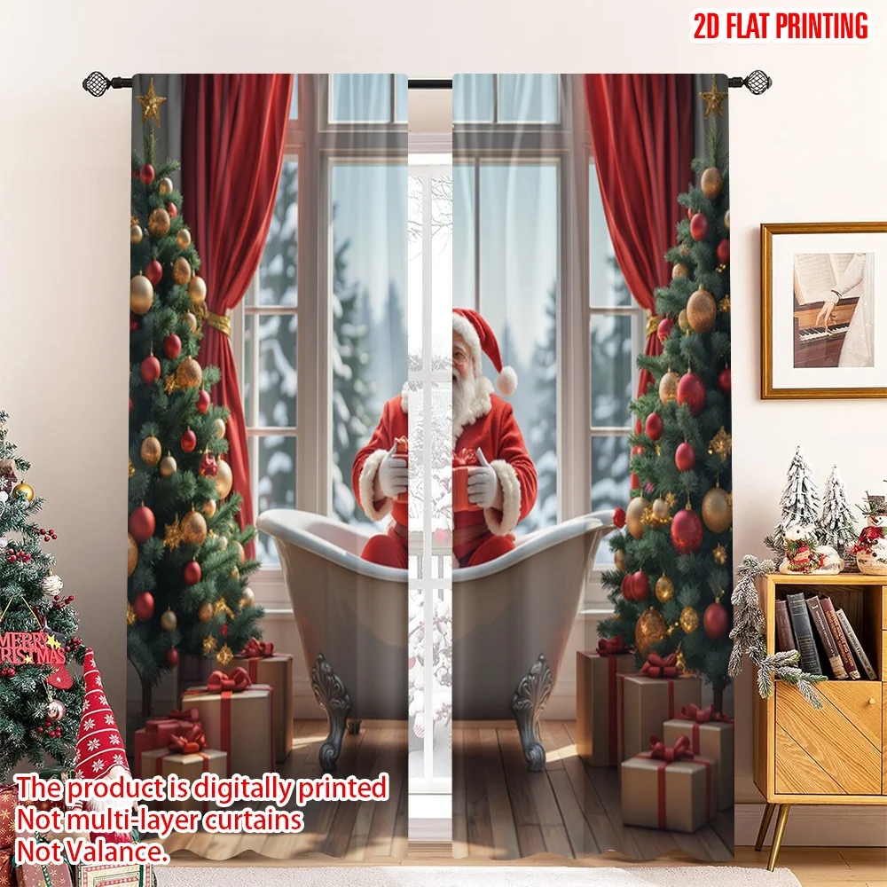 2pcs 2D flat printing Merry Christmas Curtain Santa Claus Christmas Gift Bath Polyester Without Electricity Festive Wall Decor
2pcs 2D flat printing Merry Christmas Curtain Santa Claus Christmas Gift Bath Polyester Without Electricity Festive Wall Decor
