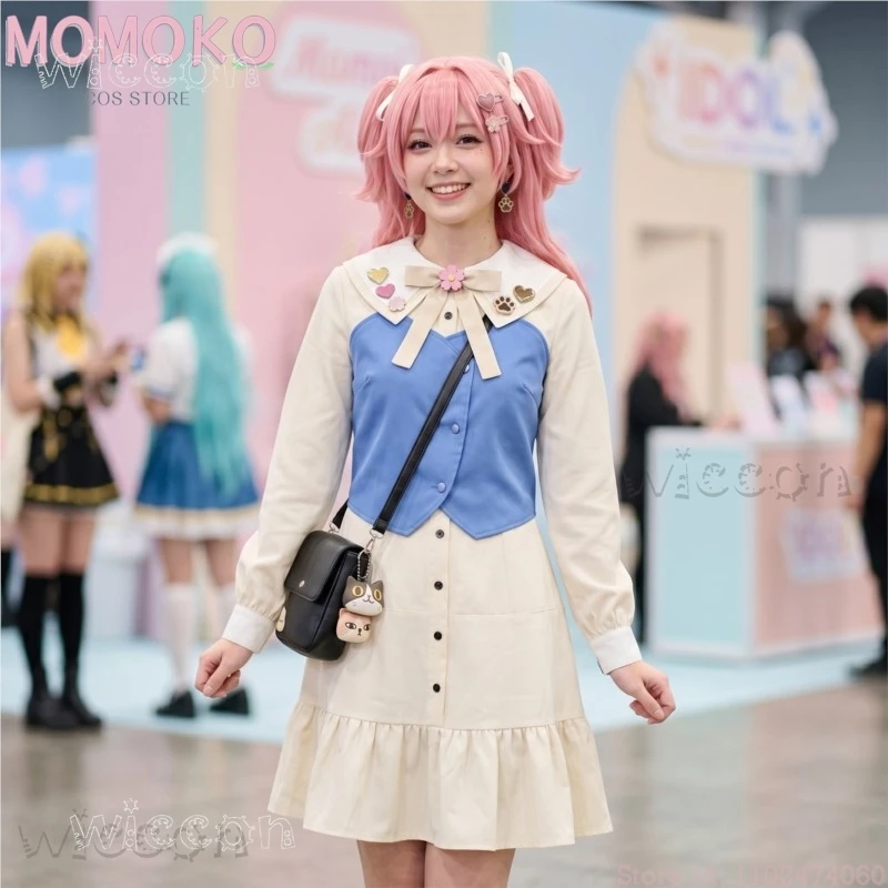 Anime Cosplay Costumes Project Sekai Open Up My feelings! Momoi Airi Kawaii Dress + Cute Bag + Earring + Bow + JK Wigs
Anime Cosplay Costumes Project Sekai Open Up My feelings! Momoi Airi Kawaii Dress + Cute Bag + Earring + Bow + JK Wigs