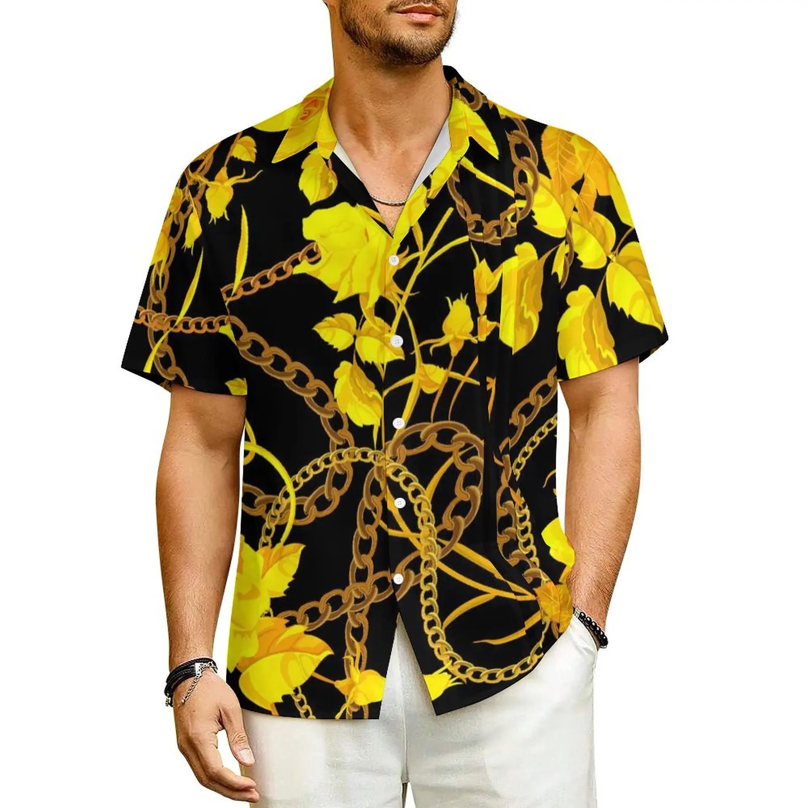 Hawaii Shirt Beach Gold Chain Blouses Floral Print Vintage Casual Shirts Man Short Sleeve Korean Fashion Oversized Clothing
Hawaii Shirt Beach Gold Chain Blouses Floral Print Vintage Casual Shirts Man Short Sleeve Korean Fashion Oversized Clothing