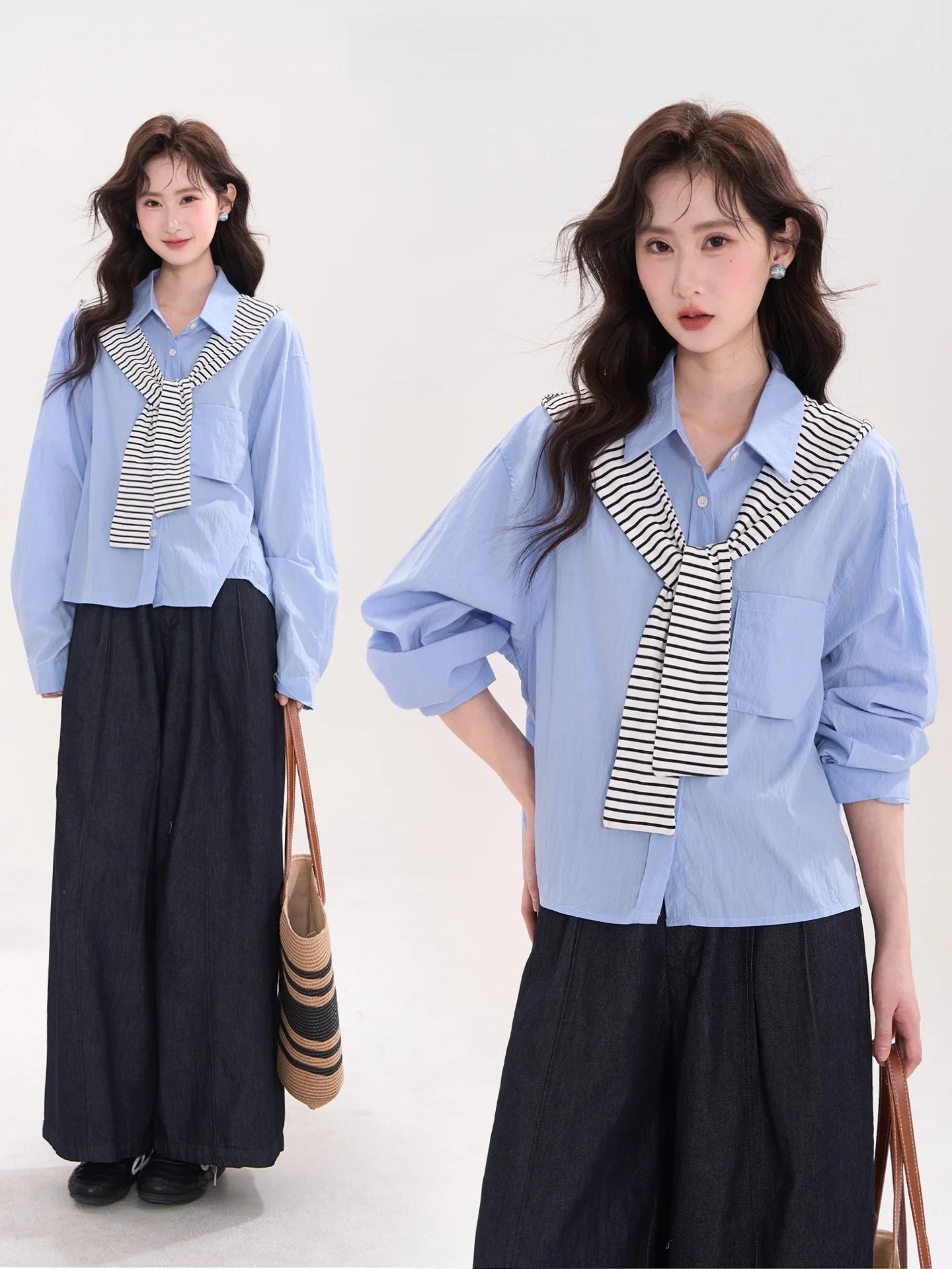 Heme Commuter Sle Spring Striped Hooded awl Long Sve Women's irt Two-Piece Set Top Korean Version Straight Cut Polye...
Heme Commuter Sle Spring Striped Hooded awl Long Sve Women's irt Two-Piece Set Top Korean Version Straight Cut Polye...