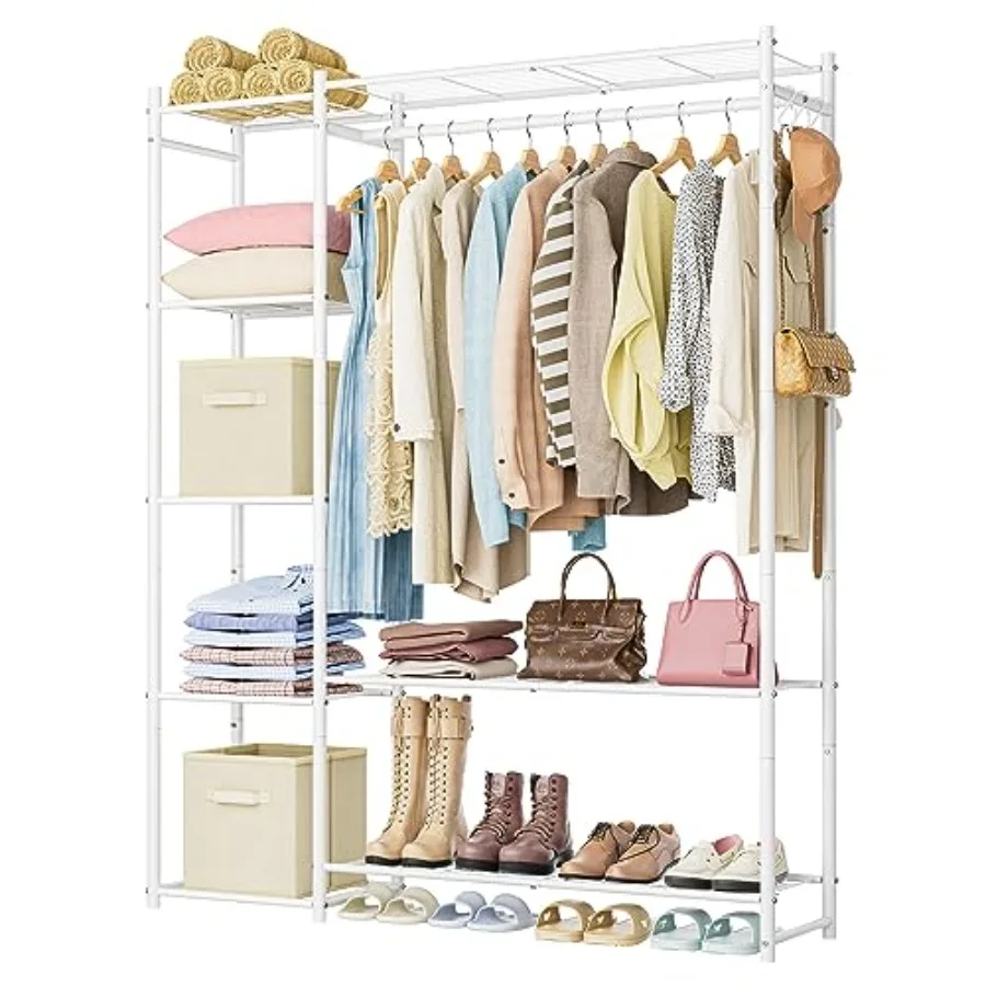 Wardrobe ClosetPortable Clothes Rack with 4 Tiers Shelves Freestanding Closet Organizers and Storage System with Hanging Rods S
Wardrobe ClosetPortable Clothes Rack with 4 Tiers Shelves Freestanding Closet Organizers and Storage System with Hanging Rods S
