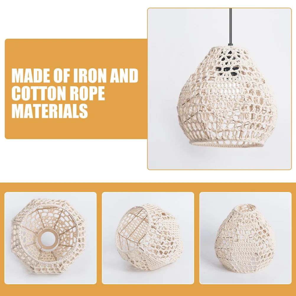 Bohemian Style Iron Cotton Rope Woven Lamp Shade Rustic Pendant Ceiling Light Cover Indoor Home Decor Hanging Lamp Ornament
Bohemian Style Iron Cotton Rope Woven Lamp Shade Rustic Pendant Ceiling Light Cover Indoor Home Decor Hanging Lamp Ornament