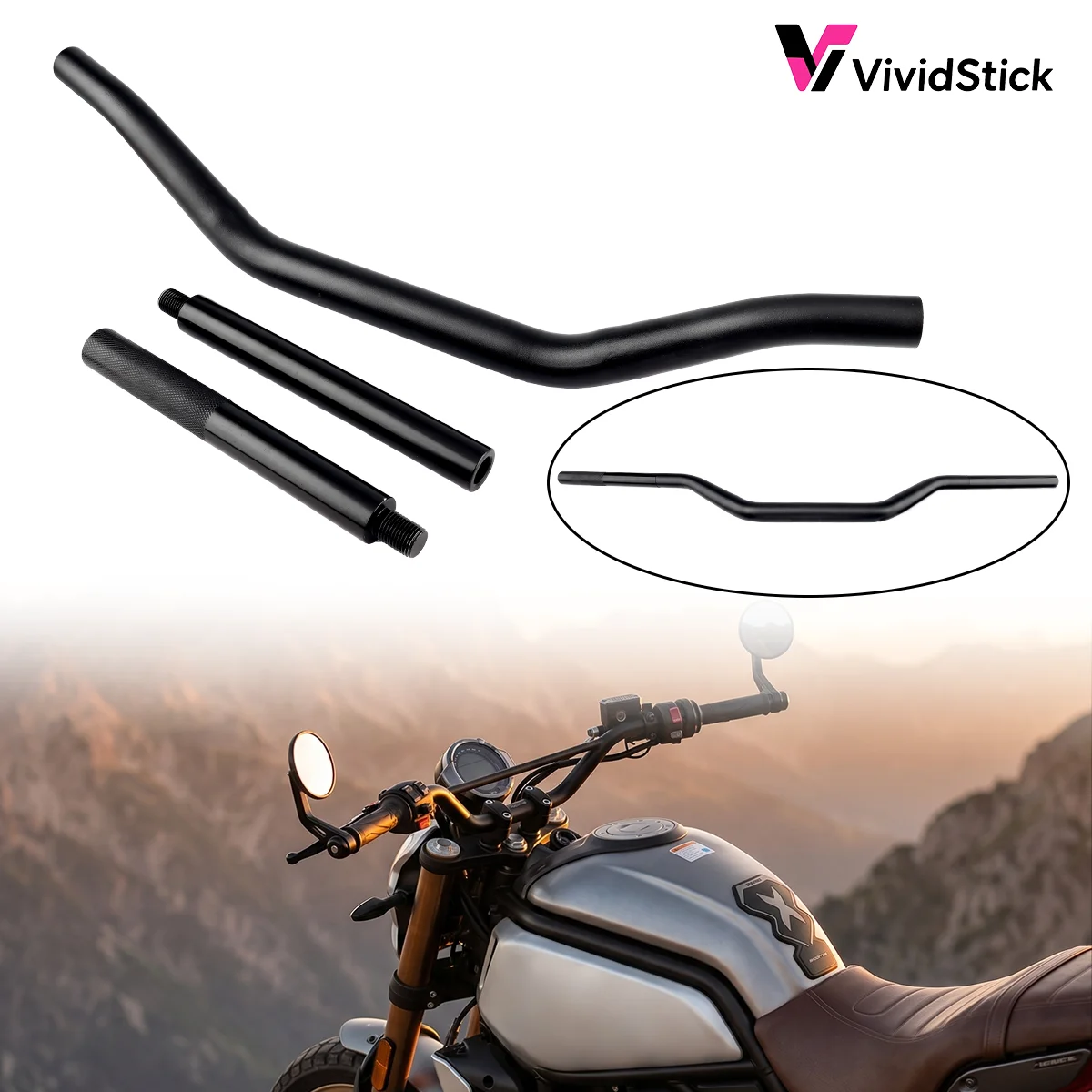 1Set 80cm 9° Rise Motorcycle Handlebar 7005 Aluminum Ergonomic Dual Bend Handle Bar Cafe Racer Retro Motorbike Replacement Parts
1Set 80cm 9° Rise Motorcycle Handlebar 7005 Aluminum Ergonomic Dual Bend Handle Bar Cafe Racer Retro Motorbike Replacement Parts