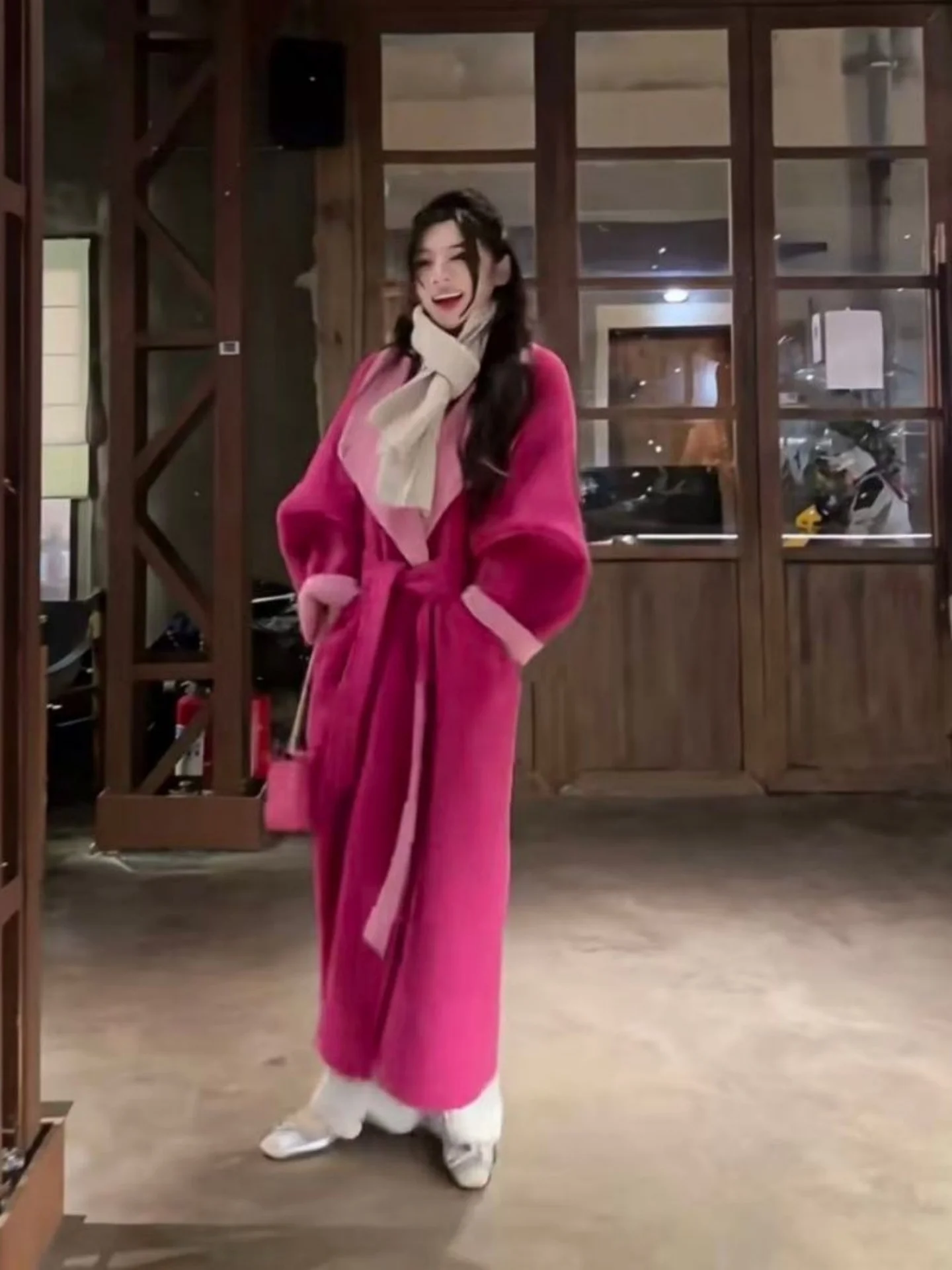 Women's Long Double-Faced Woolen Coat Pink Belted Waistcoat Faionable Korean Sle Straight Cut Knot Design Winte...
Women's Long Double-Faced Woolen Coat Pink Belted Waistcoat Faionable Korean Sle Straight Cut Knot Design Winte...