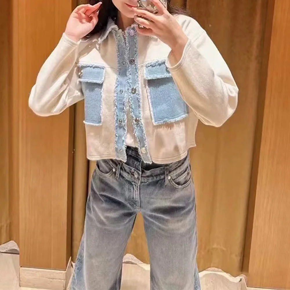 Cardigan 2025 New Small Fragrant Style Color Clash Women's Splicing Knitted Cardigan Casual Denim White Jacket Women
Cardigan 2025 New Small Fragrant Style Color Clash Women's Splicing Knitted Cardigan Casual Denim White Jacket Women