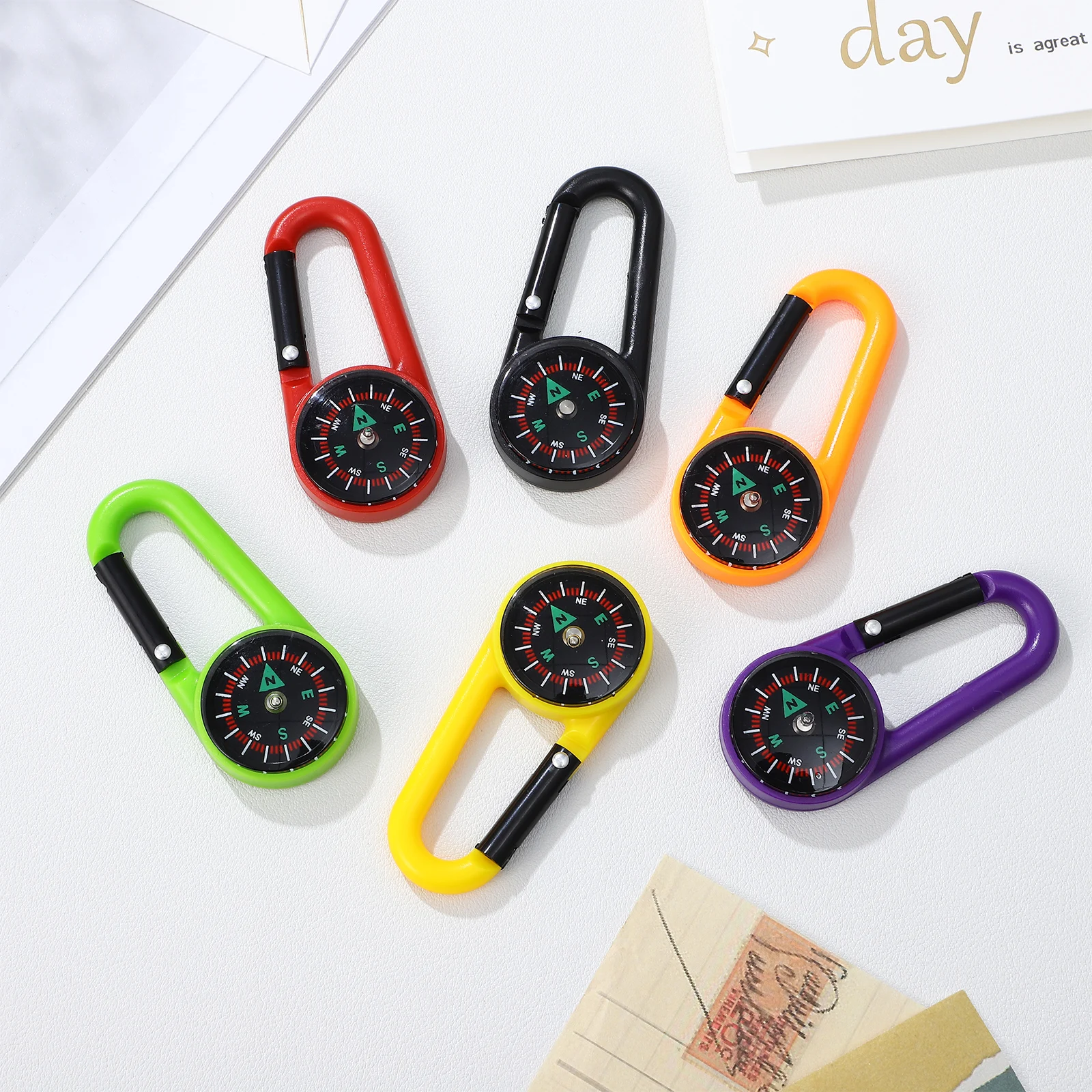 24 pcs Compass Carabiner Hiking Keychain Buckles Plastic Mountaineering Travel Clip Small Portable Directional Outdoor
24 pcs Compass Carabiner Hiking Keychain Buckles Plastic Mountaineering Travel Clip Small Portable Directional Outdoor