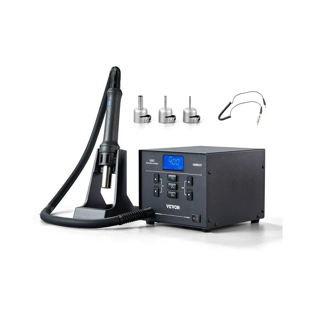 1000W Hot Air Rework Station 212℉896℉ SMD Digital Display Rework Tool for PCB Repair
1000W Hot Air Rework Station 212℉896℉ SMD Digital Display Rework Tool for PCB Repair