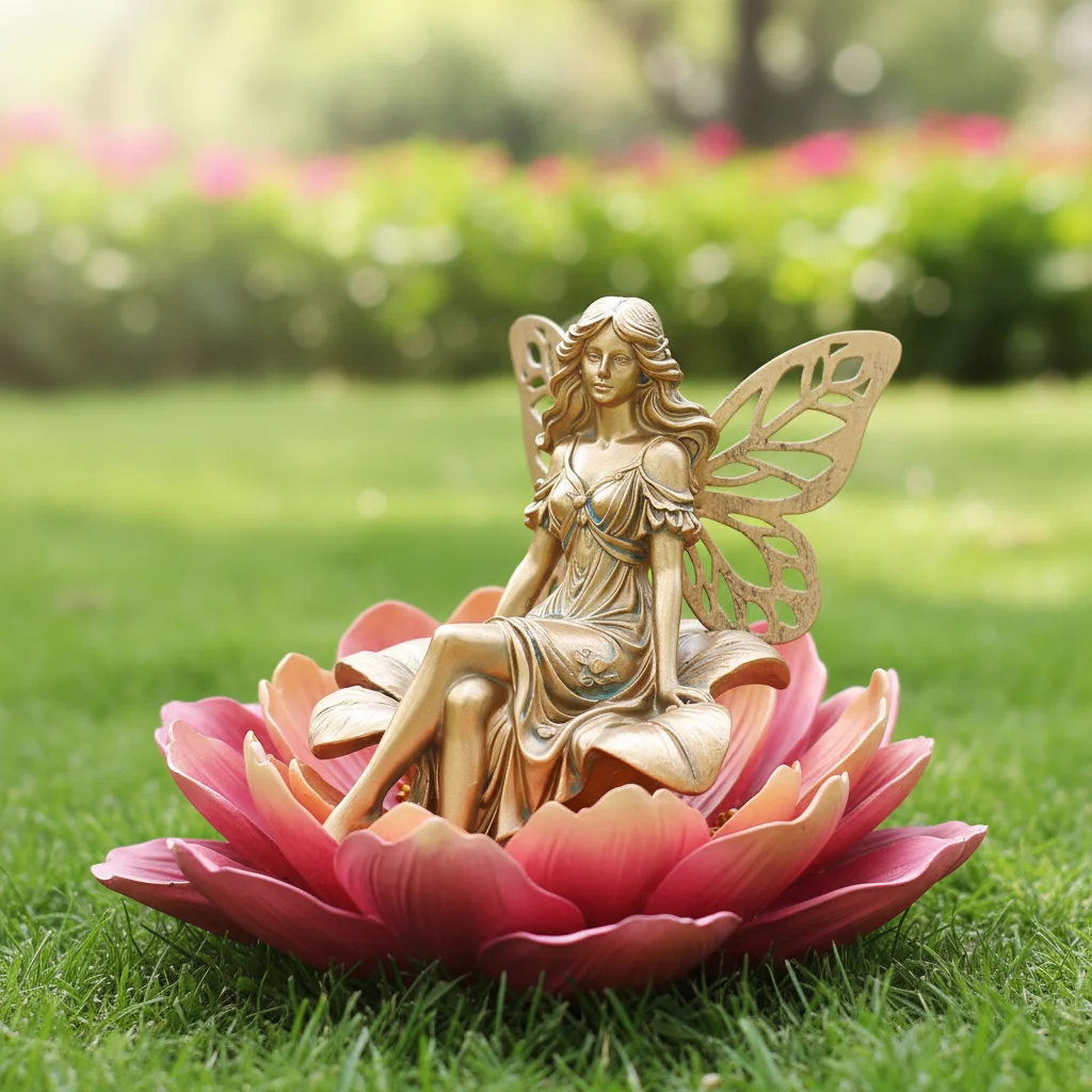 Resin Flower Fairy Statue Sitting On Flower For Spring Summer Outdoor Garden Decoration Yard Lawn Ornament
Resin Flower Fairy Statue Sitting On Flower For Spring Summer Outdoor Garden Decoration Yard Lawn Ornament