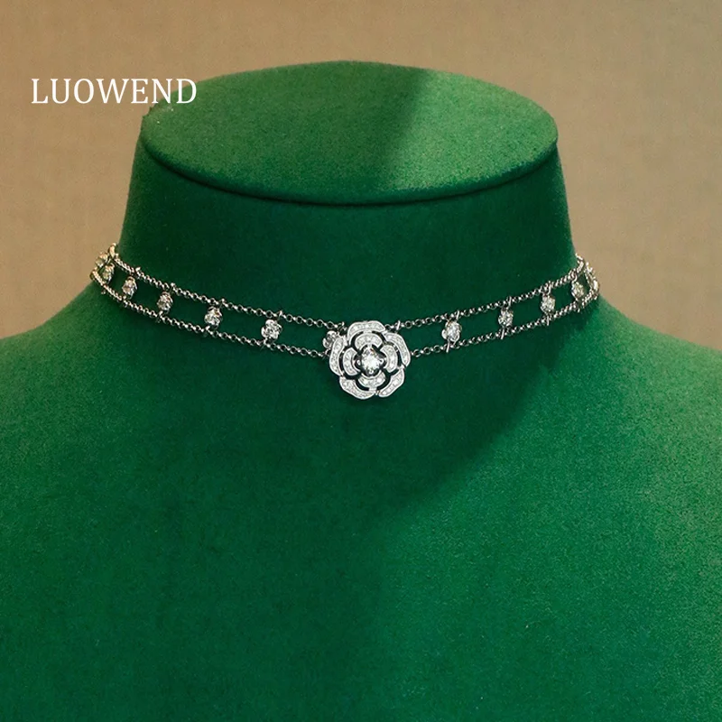 LUOWEND 100% 18K White Gold Necklace Romantic Elegant Style Real Natural Diamond Necklace for Women High Wedding Jewelry
LUOWEND 100% 18K White Gold Necklace Romantic Elegant Style Real Natural Diamond Necklace for Women High Wedding Jewelry