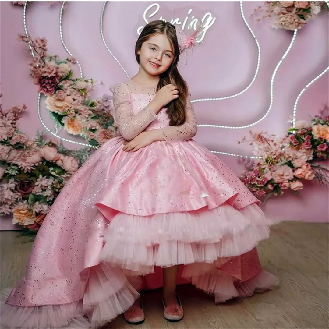 Flower Girl Dress Pink Sequins For Wedding Tulle Bow Puffy Shining Elegant Birthday GIFT Princess Ball First Communion
Flower Girl Dress Pink Sequins For Wedding Tulle Bow Puffy Shining Elegant Birthday GIFT Princess Ball First Communion