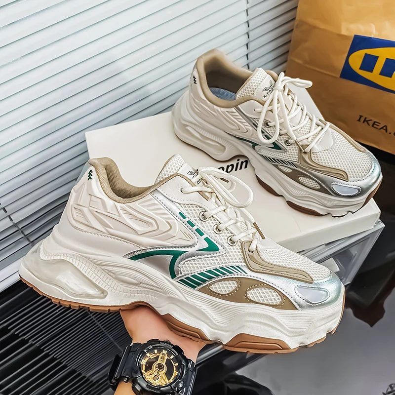 Мужская вулканизированная обувь на платформе, сезонная повседневная легкая дышащая уличная обувь для бега на толстой подошве, размер 39-45 
Мужская вулканизированная обувь на платформе, сезонная повседневная легкая дышащая уличная обувь для бега на толстой подошве, размер 39-45