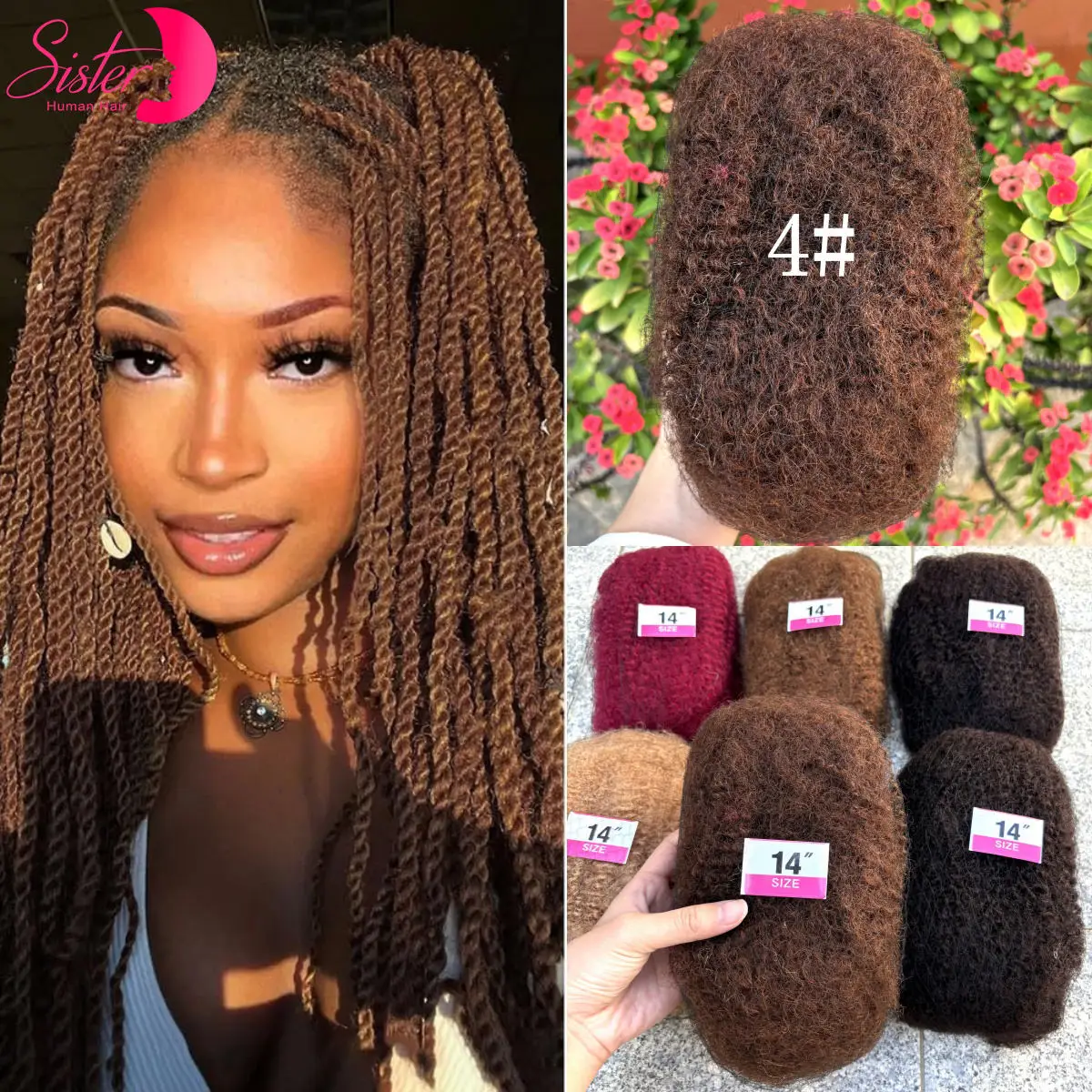 4# Colored 30/50g Afro Kinkys Bulk Human Hair for Dreadlock Extensions /Repair Locs/Twist Braiding Afro Kinky Human Hair for Loc
4# Colored 30/50g Afro Kinkys Bulk Human Hair for Dreadlock Extensions /Repair Locs/Twist Braiding Afro Kinky Human Hair for Loc