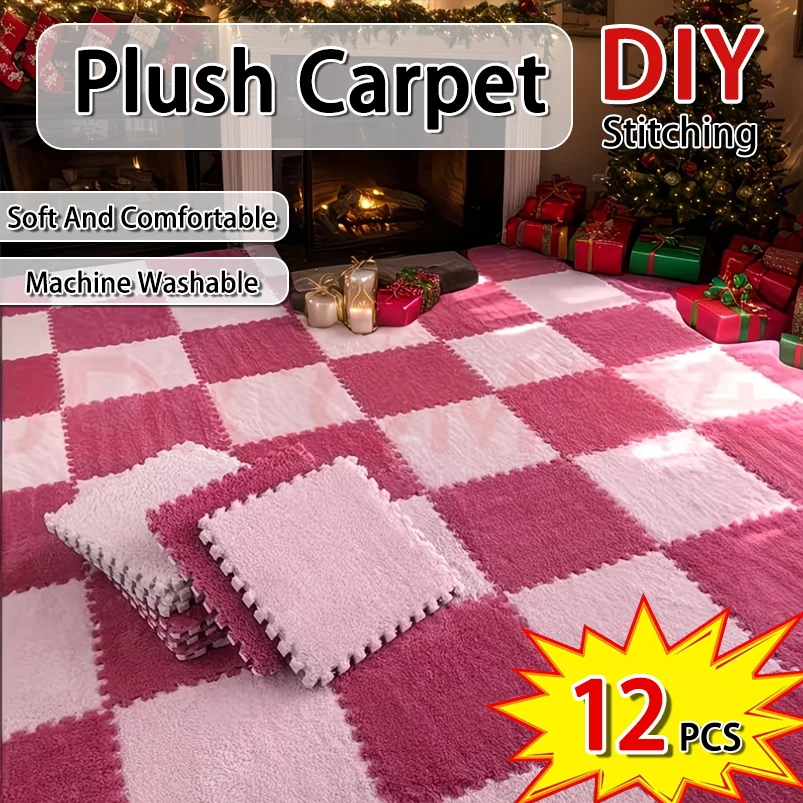 12pcs Plush Puzzle Foam Floor Mat, 30*30 Cm Two-color Soft Square Foam Carpet, Warm Living Room Bedroom Decorative Carpet.
12pcs Plush Puzzle Foam Floor Mat, 30*30 Cm Two-color Soft Square Foam Carpet, Warm Living Room Bedroom Decorative Carpet.