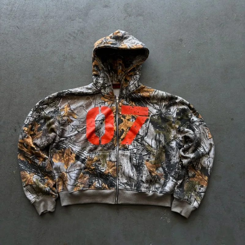 New Versatile Camouflage Harajuku Leaf Pattern 07 Autumn and Winter Hoodie Set for Men Casual Loose Zipper Hoodie Gothic Pants
New Versatile Camouflage Harajuku Leaf Pattern 07 Autumn and Winter Hoodie Set for Men Casual Loose Zipper Hoodie Gothic Pants