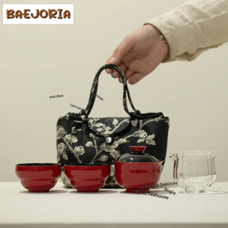 Forbidden City Red Yuanbao Gaiwan Travel Tea Set Handmade 1 Bowl 2 Cups Tea Making Organizer Portable Picnic Stock Bags Gifts
Forbidden City Red Yuanbao Gaiwan Travel Tea Set Handmade 1 Bowl 2 Cups Tea Making Organizer Portable Picnic Stock Bags Gifts