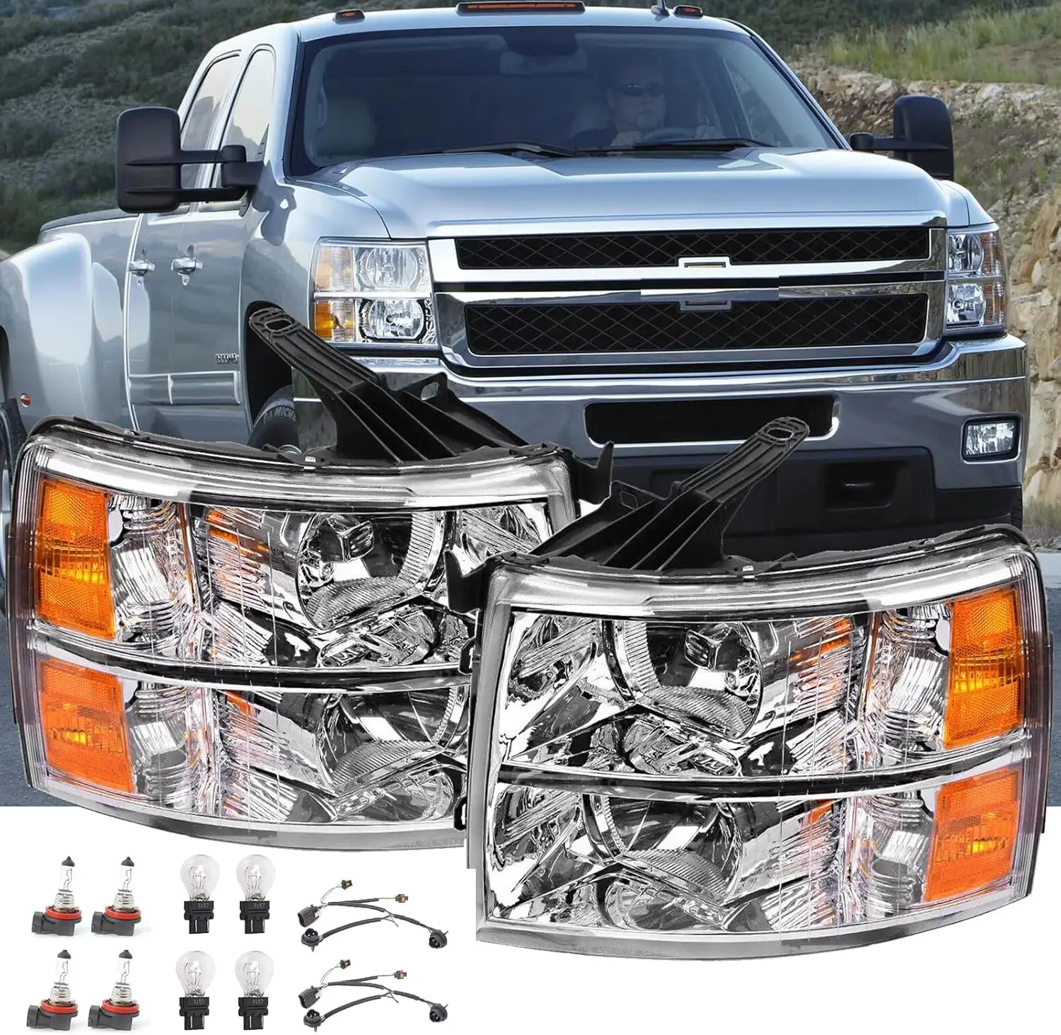 Пара фар в сборе, одобренные DOT, совместимые с моделями Silverado 1500/2007-2014 Silverado 2500 3500 и HD, хромированные модели 2007-2013 гг.
Пара фар в сборе, одобренные DOT, совместимые с моделями Silverado 1500/2007-2014 Silverado 2500 3500 и HD, хромированные модели 2007-2013 гг.
