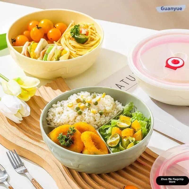 211 Fat Reduction Ceramic Bowl Deep Bowl with Lid Sealed Partition Microwave Oven Safe Adult Dinner Plate Ins Style round Shape
211 Fat Reduction Ceramic Bowl Deep Bowl with Lid Sealed Partition Microwave Oven Safe Adult Dinner Plate Ins Style round Shape