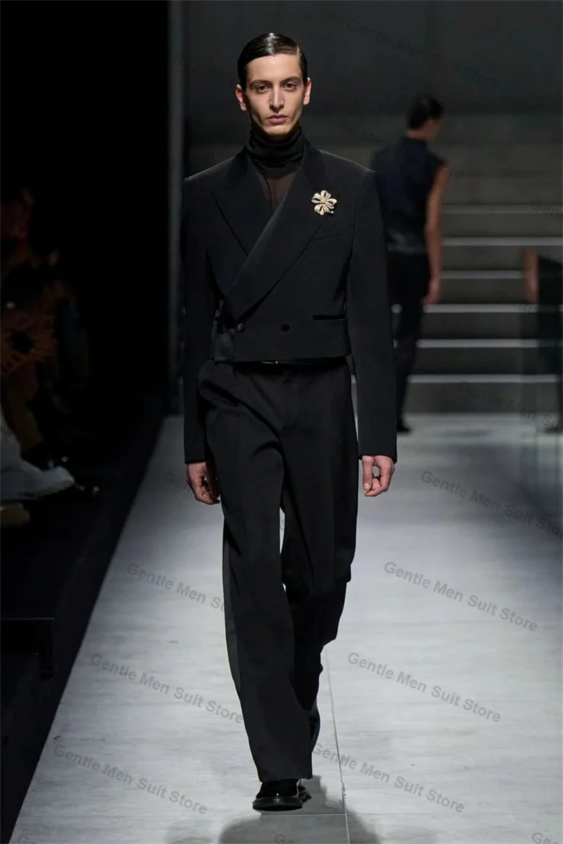 Cotton Black Men Suits Pant 2 Piece Blazer+Trouser Double Breasted Prom Wedding Tuxedo Male Coat Customized Formal Office Jacket
Cotton Black Men Suits Pant 2 Piece Blazer+Trouser Double Breasted Prom Wedding Tuxedo Male Coat Customized Formal Office Jacket