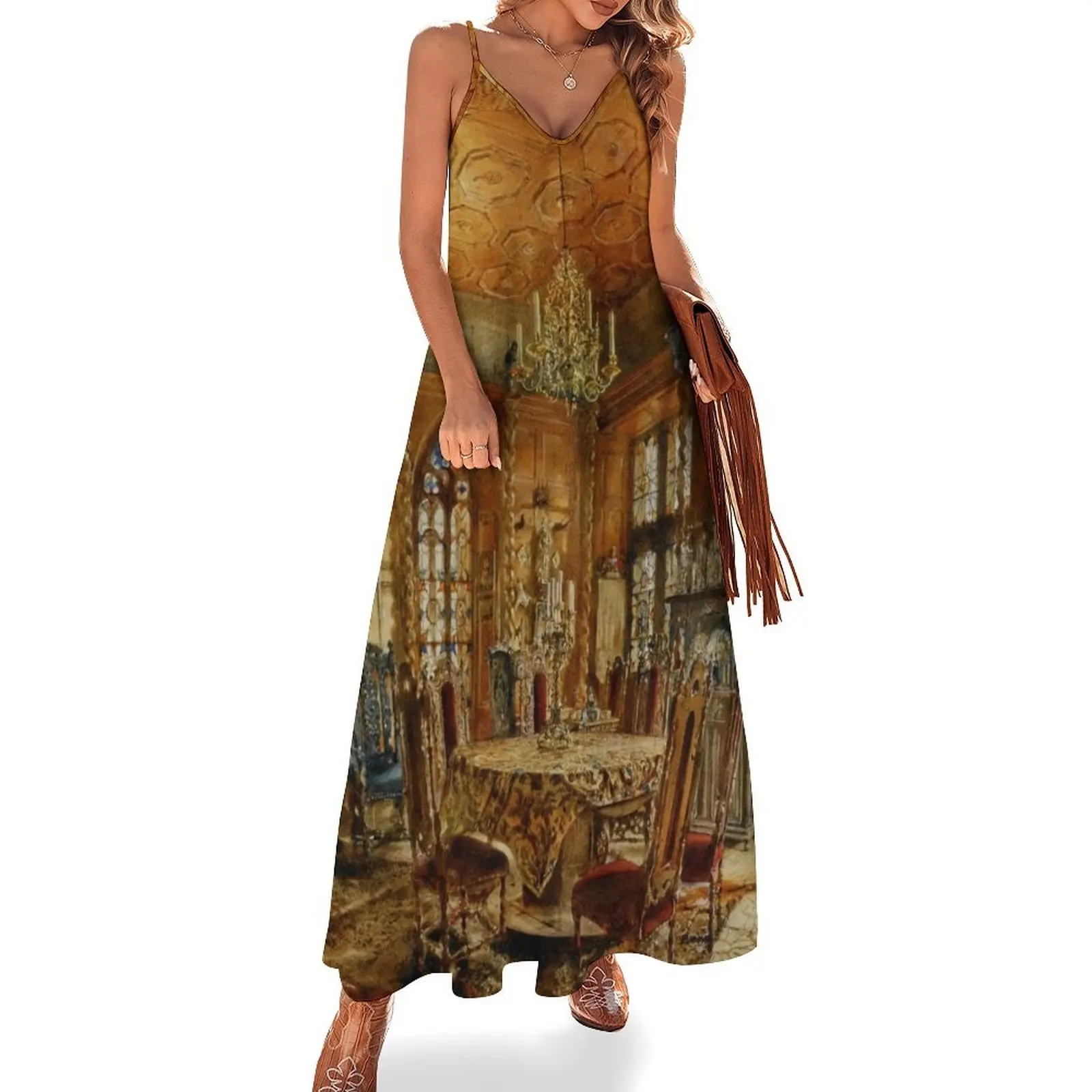 Interior of Castle in Renaissance Style - Rudolf von Alt Sleeveless Dress Women's summer long dress women party dresses Dress
Interior of Castle in Renaissance Style - Rudolf von Alt Sleeveless Dress Women's summer long dress women party dresses Dress