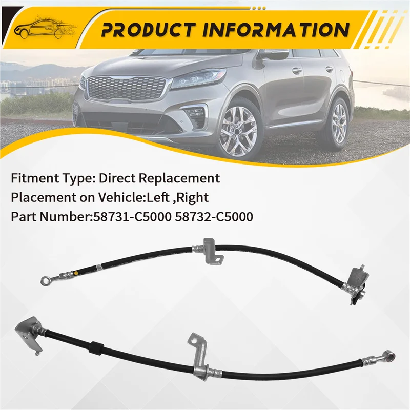 Car Brake Hose 58731-C5000 58732-C5000 For Kia Sorento 2016-2019
Car Brake Hose 58731-C5000 58732-C5000 For Kia Sorento 2016-2019
