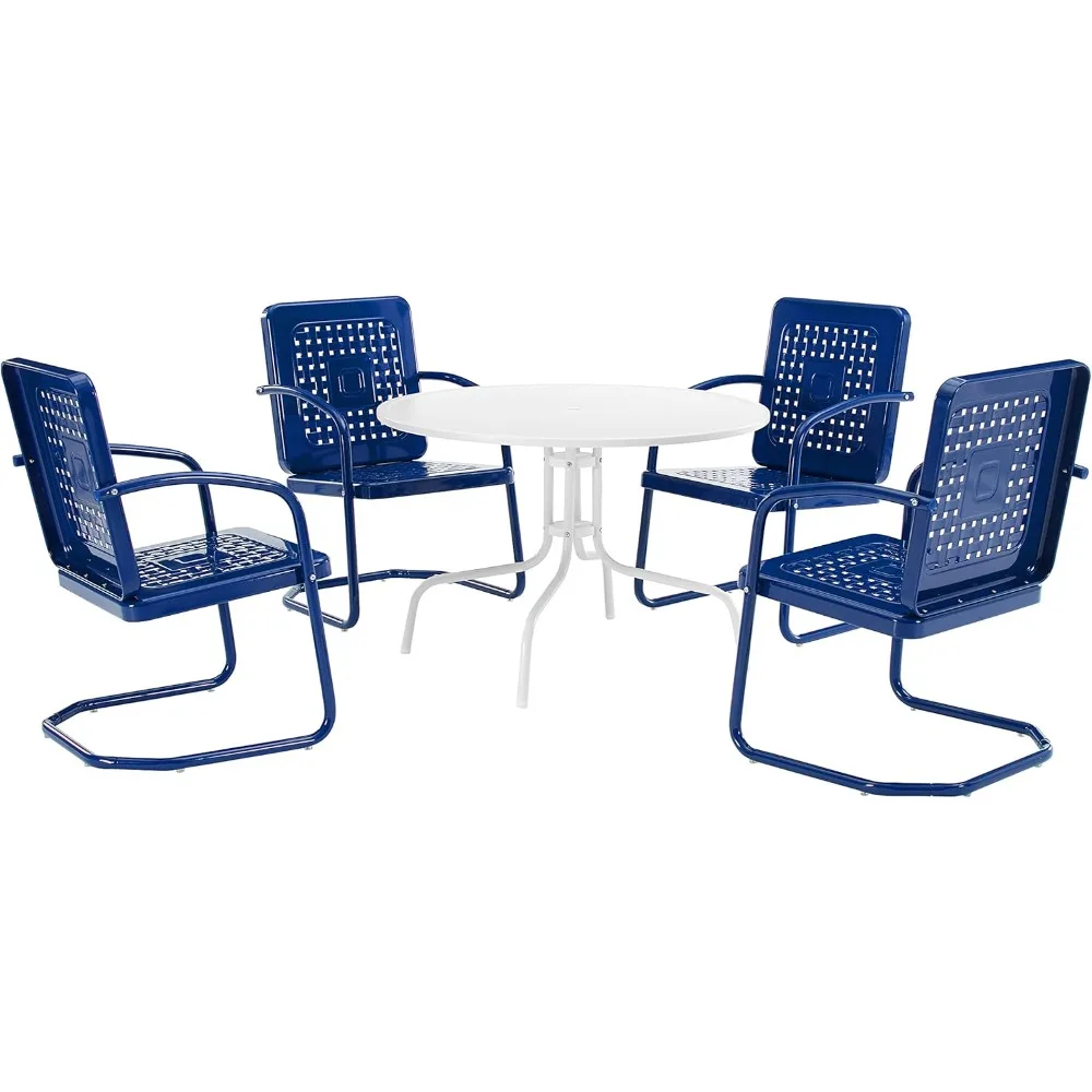 Bates 5-Piece Outdoor Dining Set for 4, Retro Metal Round Patio Table and Chairs for Deck, Navy Gloss
Bates 5-Piece Outdoor Dining Set for 4, Retro Metal Round Patio Table and Chairs for Deck, Navy Gloss