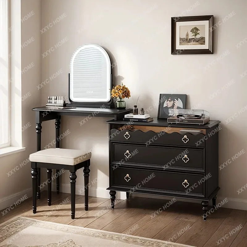HDresser, chest, integrated small apartment, bedroom corner solid wood makeup table, medieval black
HDresser, chest, integrated small apartment, bedroom corner solid wood makeup table, medieval black