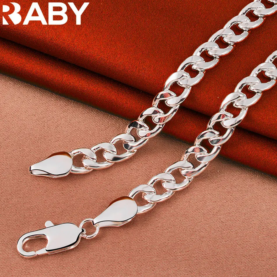 URBABY 925 Sterling Silver 50-60cm 10mm Chain Necklace For Women Man Charm Trend Birthday Gifts Fashion Party Fine Jewelry
URBABY 925 Sterling Silver 50-60cm 10mm Chain Necklace For Women Man Charm Trend Birthday Gifts Fashion Party Fine Jewelry