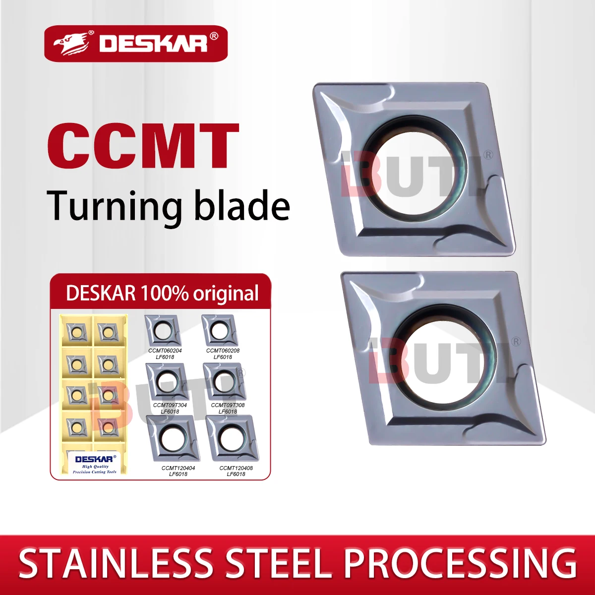 DESKAR 100% Original CCMT060204 CCMT09T304 CCMT120404 LF6018 CNC Lathe Cutting Turning Tools Carbide Inserts For Stainless Steel
DESKAR 100% Original CCMT060204 CCMT09T304 CCMT120404 LF6018 CNC Lathe Cutting Turning Tools Carbide Inserts For Stainless Steel